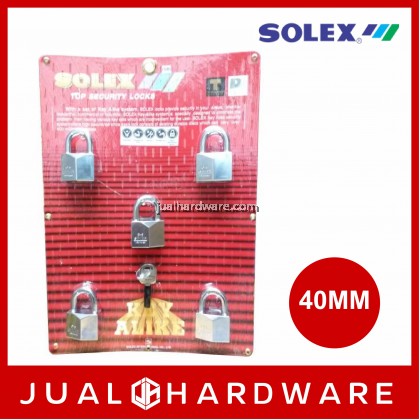 Solex Padlock - G5 CHROMIUM  (Key Alike System)